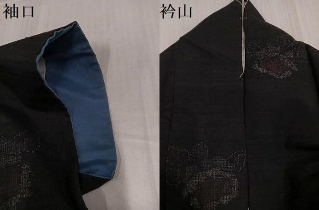 平和屋着物●結城紬　80亀甲　飛び亀甲　草花文　正絹　逸品　AABI3008ph