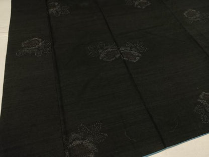 平和屋着物●結城紬　80亀甲　飛び亀甲　草花文　正絹　逸品　AABI3008ph