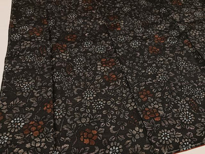 平和屋着物●本場大島紬　染大島　花唐草文　正絹　逸品　未使用　AABI3009ph