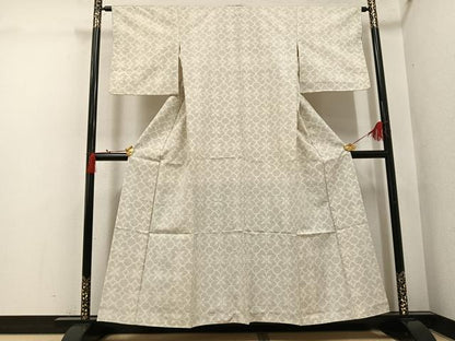 平和屋着物●結城紬　80亀甲　花尽くし　正絹　逸品　AABI3010ph