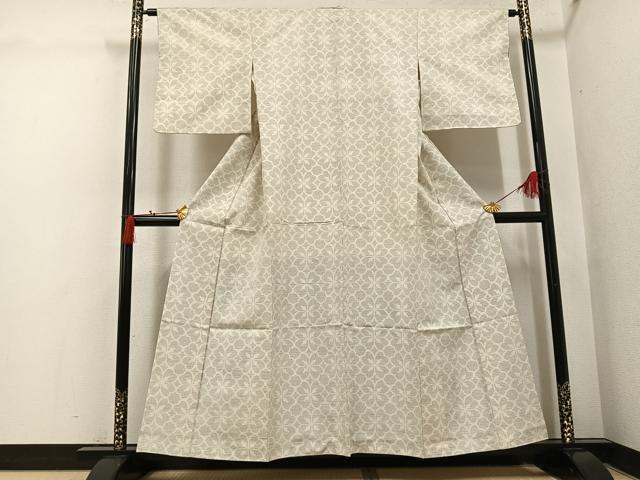 平和屋着物●結城紬　80亀甲　花尽くし　正絹　逸品　AABI3010ph