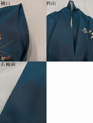 平和屋着物●訪問着　作家物　草花文　正絹　逸品　AABI3015ph