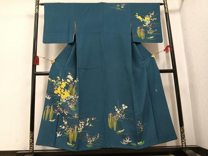 平和屋着物●訪問着　作家物　草花文　正絹　逸品　AABI3015ph