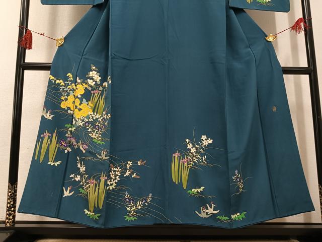 平和屋着物●訪問着　作家物　草花文　正絹　逸品　AABI3015ph