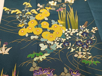 平和屋着物●訪問着　作家物　草花文　正絹　逸品　AABI3015ph