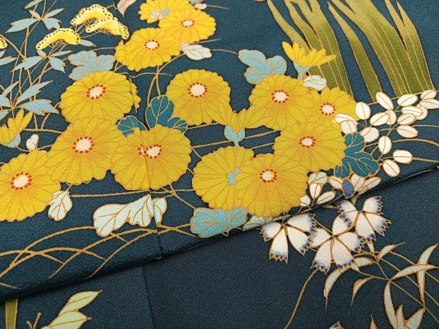 平和屋着物●訪問着　作家物　草花文　正絹　逸品　AABI3015ph