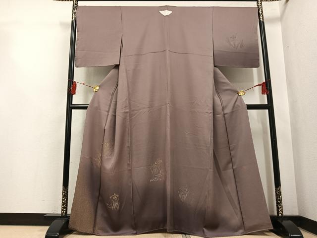 平和屋着物●訪問着　作家物　寿光織　草花文　暈し染め　金銀糸　正絹　逸品　AABI3016ph