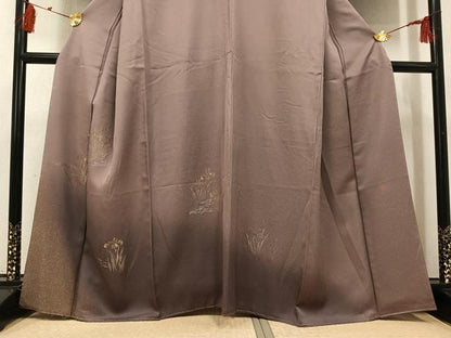 平和屋着物●訪問着　作家物　寿光織　草花文　暈し染め　金銀糸　正絹　逸品　AABI3016ph