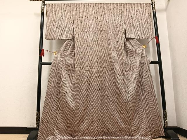平和屋着物●上質な小紋　藤娘きぬたや・杢目絞り　正絹　逸品　AABI3019ph