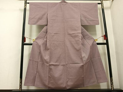 平和屋着物●上質な紬　色無地　鴇浅葱色　胴抜き仕立て　正絹　逸品　AABI3021ph