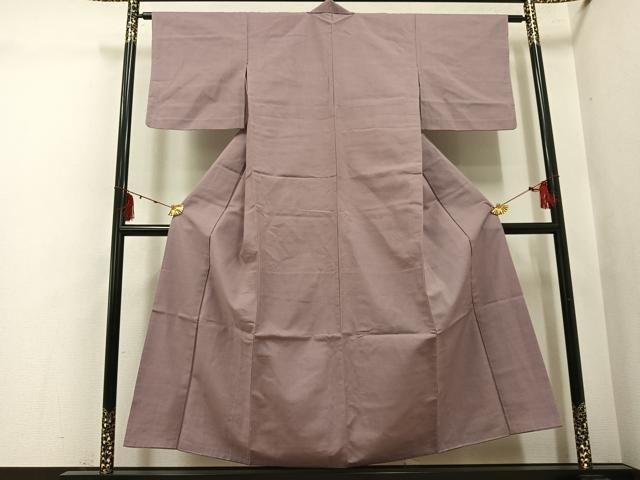 平和屋着物●上質な紬　色無地　鴇浅葱色　胴抜き仕立て　正絹　逸品　AABI3021ph