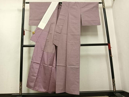平和屋着物●上質な紬　色無地　鴇浅葱色　胴抜き仕立て　正絹　逸品　AABI3021ph