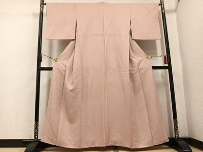 平和屋着物●上質な色無地　水柿色　正絹　逸品　AABI3023ph