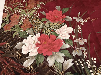 平和屋着物●豪華振袖　花蝶文　暈し染め　金銀彩　正絹　逸品　AABI3025ph