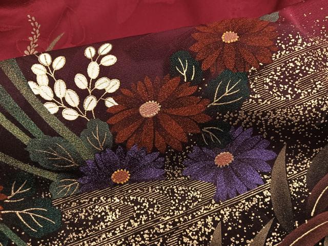 平和屋着物●豪華振袖　花蝶文　暈し染め　金銀彩　正絹　逸品　AABI3025ph