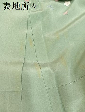 平和屋着物●訪問着　友禅　作家物　貝合わせ枝花文　暈し染め　正絹　逸品　AABI3026ph