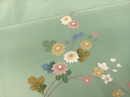 平和屋着物●訪問着　友禅　作家物　貝合わせ枝花文　暈し染め　正絹　逸品　AABI3026ph