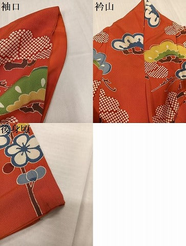 平和屋着物●和染紅型　栗山紅型　栗山吉三郎　訪問着　槍梅　正絹　逸品　AABI3027ph