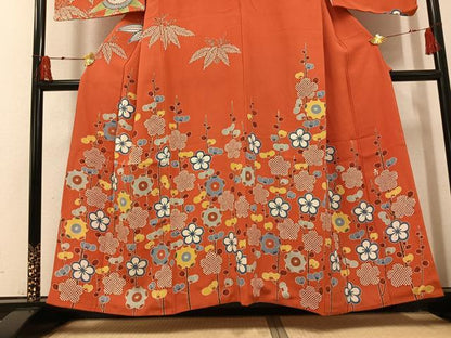 平和屋着物●和染紅型　栗山紅型　栗山吉三郎　訪問着　槍梅　正絹　逸品　AABI3027ph