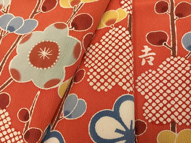 平和屋着物●和染紅型　栗山紅型　栗山吉三郎　訪問着　槍梅　正絹　逸品　AABI3027ph