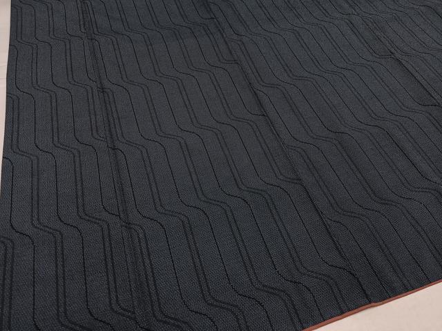 平和屋着物●お召　140亀甲　変わり間道　正絹　逸品　AABI3029ph