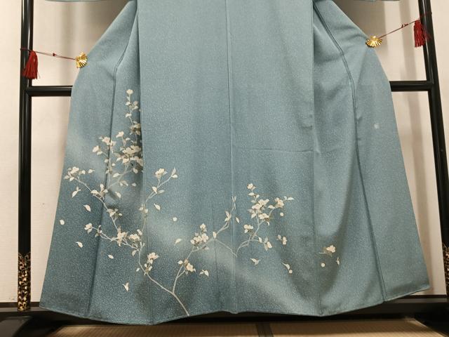 平和屋着物●訪問着　友禅　作家物　枝花文　暈し染め　正絹　逸品　AABI3030ph