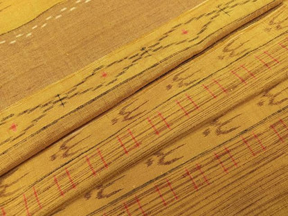 平和屋着物●上質な紬　琉球絣文様　正絹　逸品　未使用　AABI3034ph