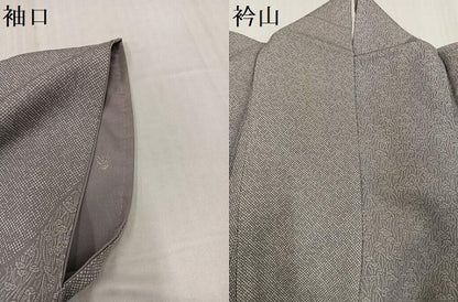 平和屋着物●加賀友禅の型染　板場友禅　坂口幸市　加賀小紋　訪問着　草花文　正絹　逸品　AABI3037ph