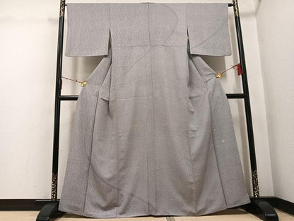 平和屋着物●加賀友禅の型染　板場友禅　坂口幸市　加賀小紋　訪問着　草花文　正絹　逸品　AABI3037ph
