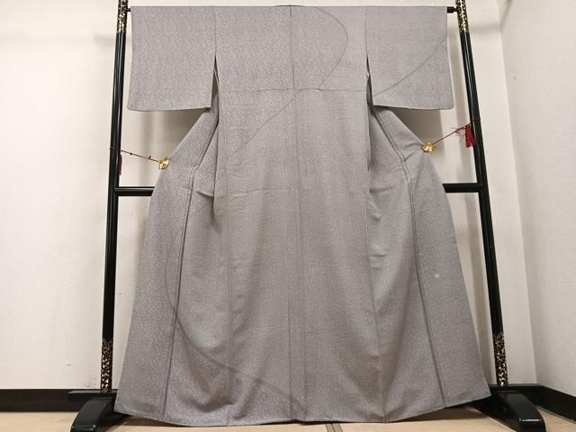 平和屋着物●加賀友禅の型染　板場友禅　坂口幸市　加賀小紋　訪問着　草花文　正絹　逸品　AABI3037ph