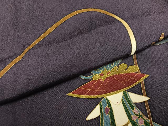 平和屋着物●世界的人形師　辻村寿三郎　ジュサブロー　訪問着　手描き　玩具文　金彩　正絹　逸品　AABI3041ph