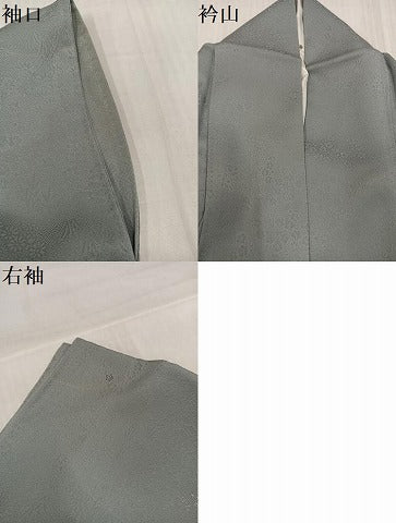 平和屋着物●上質な色無地　草花地紋　蕎麦切色　三越扱い　正絹　逸品　AABI3042ph