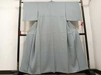 平和屋着物●上質な色無地　草花地紋　蕎麦切色　三越扱い　正絹　逸品　AABI3042ph
