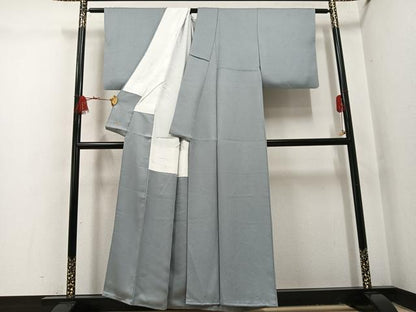 平和屋着物●上質な色無地　草花地紋　蕎麦切色　三越扱い　正絹　逸品　AABI3042ph