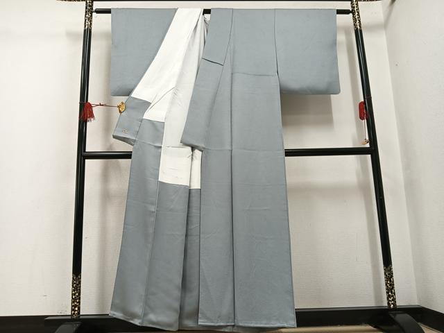 平和屋着物●上質な色無地　草花地紋　蕎麦切色　三越扱い　正絹　逸品　AABI3042ph