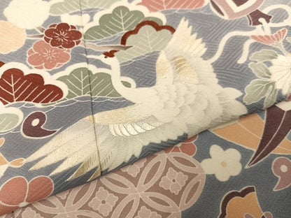 平和屋着物●豪華色留袖　友禅　刺繍　松竹梅飛鶴吉祥宝尽くし　暈し染め　正絹　逸品　AABI3043ph