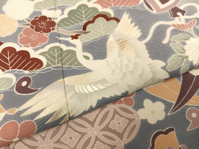 平和屋着物●豪華色留袖　友禅　刺繍　松竹梅飛鶴吉祥宝尽くし　暈し染め　正絹　逸品　AABI3043ph