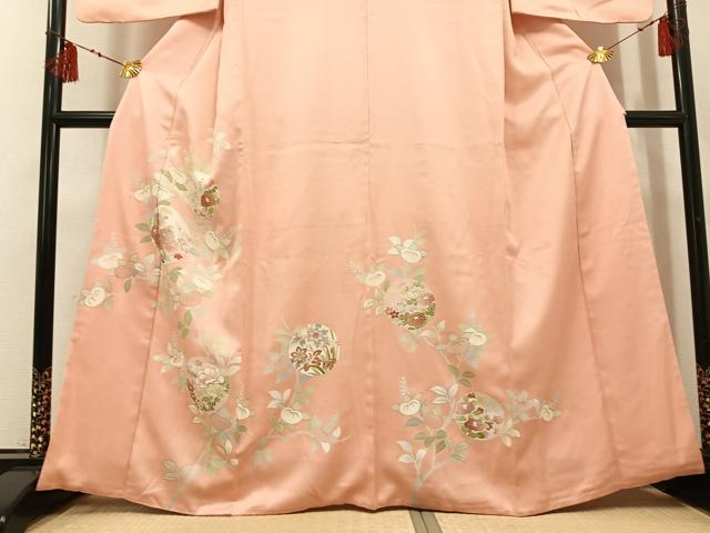平和屋着物●訪問着　友禅　枝花文　金彩　正絹　逸品　AABI3044ph