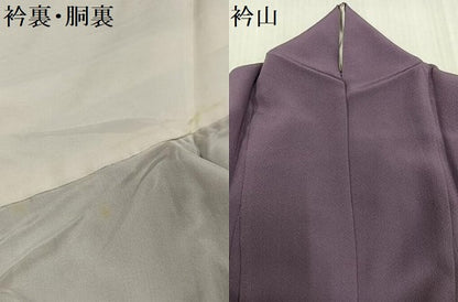 平和屋着物●本草木染作家　瑞鳳　色無地　葡萄鼠色　正絹　逸品　AABI3046ph