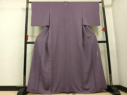 平和屋着物●本草木染作家　瑞鳳　色無地　葡萄鼠色　正絹　逸品　AABI3046ph