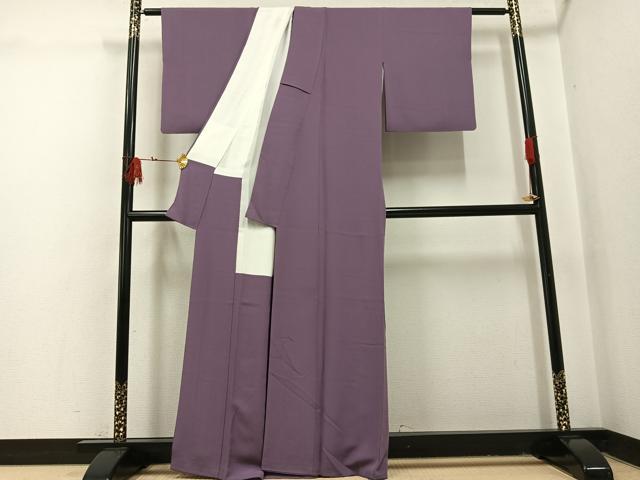 平和屋着物●本草木染作家　瑞鳳　色無地　葡萄鼠色　正絹　逸品　AABI3046ph