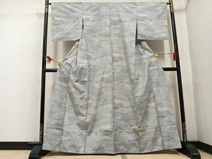 平和屋着物●本場大島紬　白大島　カタス9マルキ　流水文　正絹　逸品　AABI3047ph
