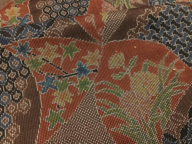 平和屋着物●本場大島紬　一元絣　吉祥草花文　正絹　逸品　未使用　AABI3049ph