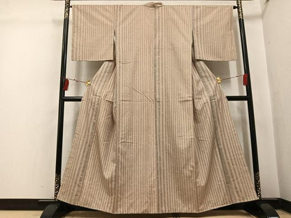 平和屋着物●本場大島紬　一元絣　竹縞　正絹　逸品　AABI3053ph
