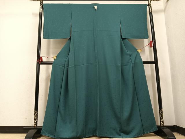 平和屋着物●上質な色無地　桜地紋　御召茶色　正絹　逸品　未使用　AABI3054ph
