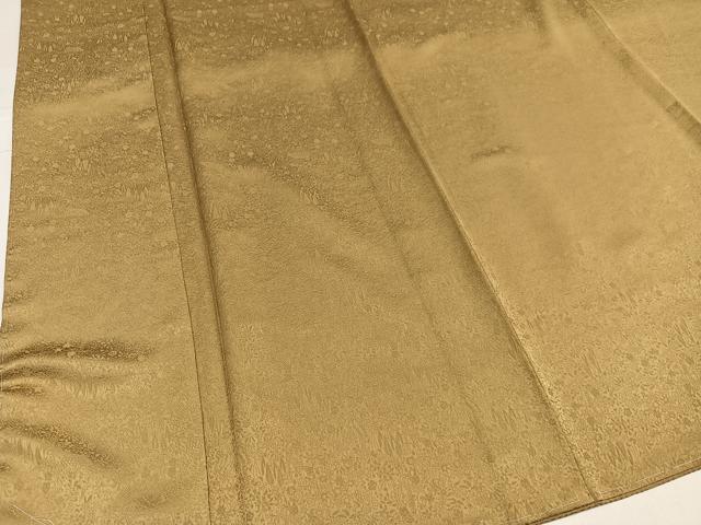 平和屋着物●上質な色無地　草花地紋　榛色　正絹　逸品　未使用　AABI3057ph