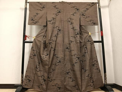 平和屋着物●本場大島紬　カタス9マルキ　風景文　大丸扱い　正絹　逸品　AABI3058ph