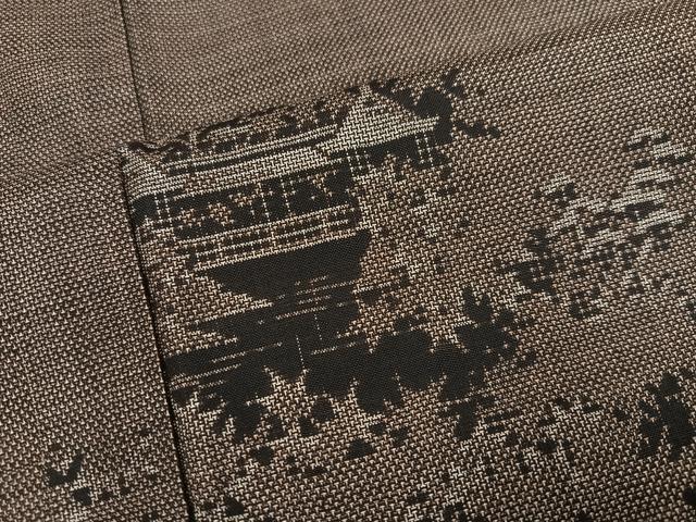 平和屋着物●本場大島紬　カタス9マルキ　風景文　大丸扱い　正絹　逸品　AABI3058ph