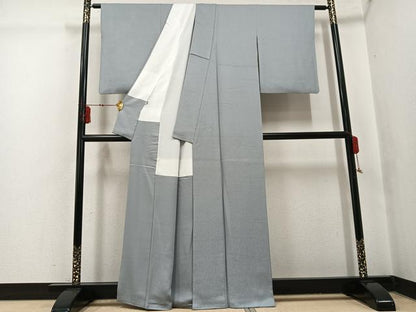 平和屋着物●上質な色無地　花地紋　蕎麦切色　正絹　逸品　AABI3059ph