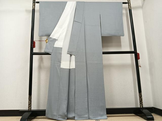 平和屋着物●上質な色無地　花地紋　蕎麦切色　正絹　逸品　AABI3059ph